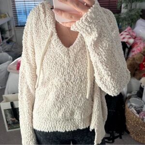 Cozy Cream Knit Hoodie
